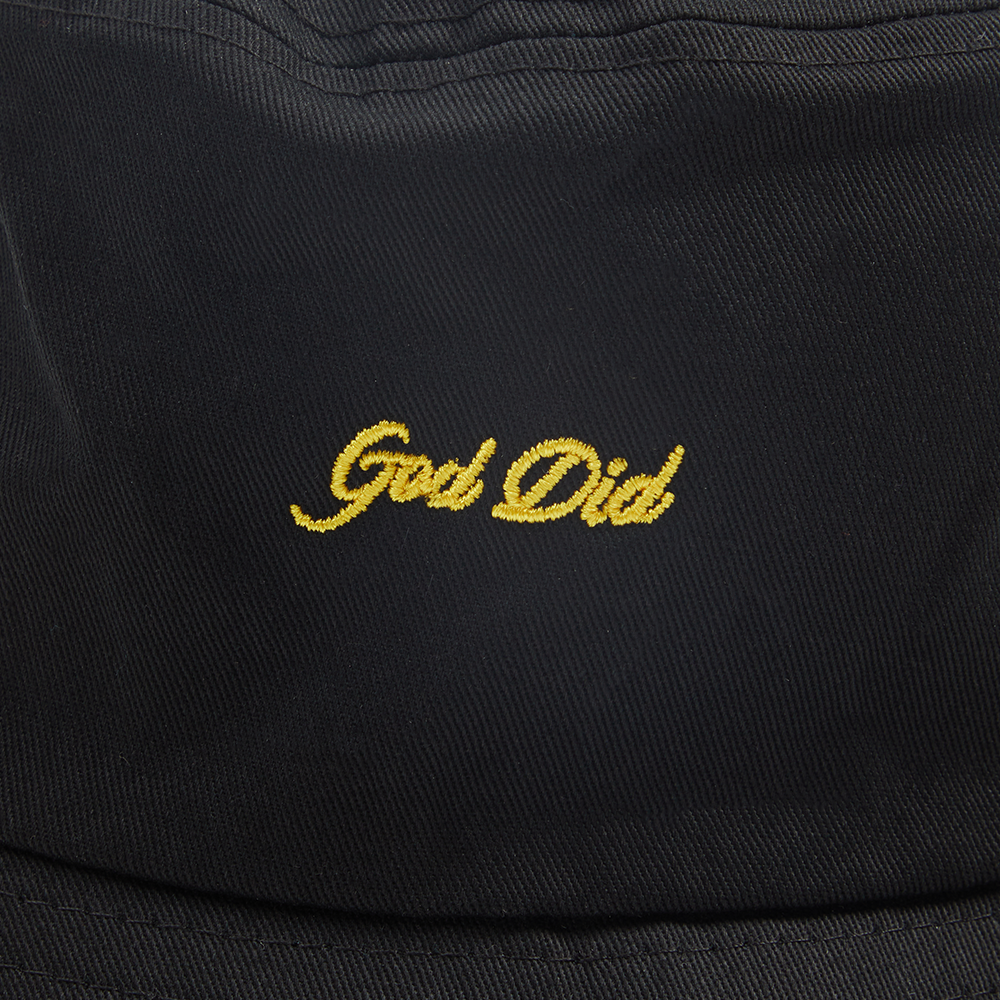 God Did Black Bucket Hat Detail